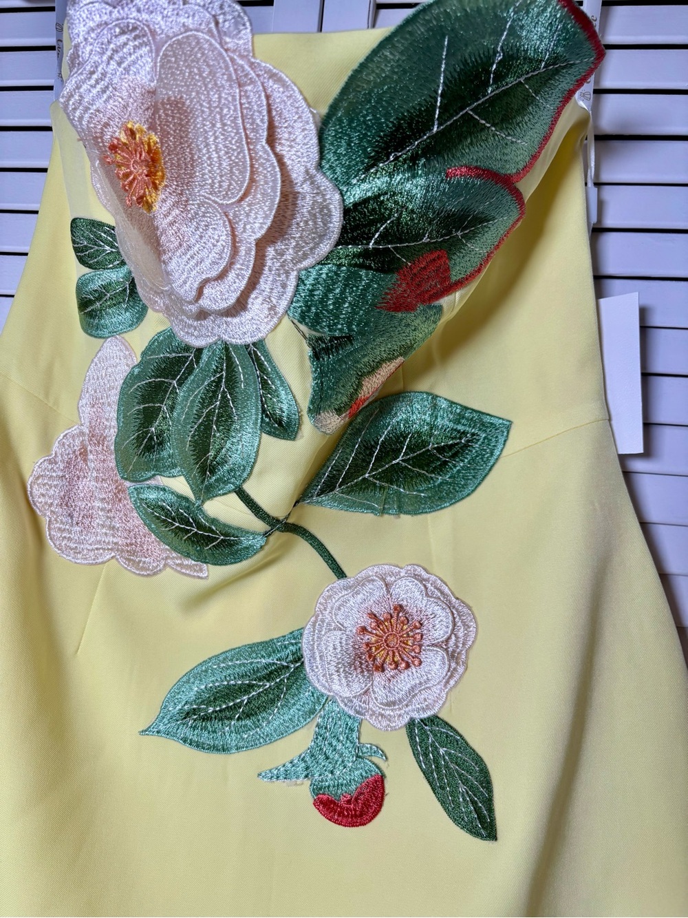 NWT Bella Barnett Doris Elegant Tailored Strapless 3D Floral Embroidered Dress L - Picture 9 of 9